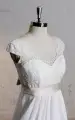 Special Design Lace Cap Sleeve Chiffon Skirt With Champagne Sash(Diamond White,2)