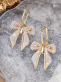 White Cute Bow Earrings
