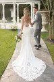 Karina | Lace Straps Sweep Train Mermaid White Wedding Dress(Diamond White,2)