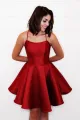 Spaghetti Straps Criss Cross Daffodil Homecoming Dress(Red,2)