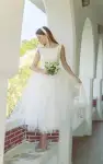 1950S Vintage Deep V Back Sleeveless Short Tulle Wedding Dress