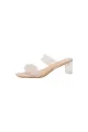 Outdoor Peep Toe Sandals Chunky Heel Fashion Shoes With Beaded(Apricot,US5)