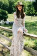 Long Sleeves Mermaid Lace Split Inside Long Formal Wedding Dress