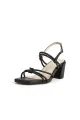 Outdoor Peep Toe Chunky Heel Shoes With Buckle(Black,US5)