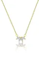 Leaf Pendant Rhinestone Necklace(Gold,One Size)
