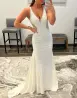 Tonya | White Mermaid V-Neck Beaded Long Prom Dress