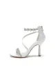 White Elegant High Heels with Crystal and Silver Accents