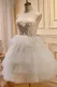 White Tulle 3D Floral Lace A-Line Tiered Homecoming Dress(White,2)