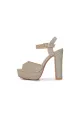 Outdoor Peep Toe Chunky Heel Shoes With Buckle Ankle Strap