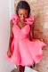 Nerissa |A Line Organza V Neck Homecoming Dress