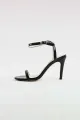 Outdoor Peep Toe Stiletto Heel Shoes With Buckle Ankle Strap(Black,US5)