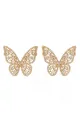 Silver Rhinestone Butterfly Earrings