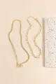 Geometric Paperclip Chain Necklace(Gold,One Size)