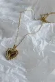 3D Heart Pendant Necklace(Gold,One Size)