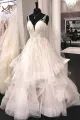 Ball Gown V Neck Tulle Lace Wedding Dresses