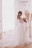 Boho A-Line Wedding Dresses Detachable Long Puff Sleeve