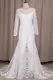 Long Sleeves Mermaid Lace Split Inside Long Formal Wedding Dress(Diamond White,2)