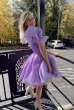 Rose |A-line One Shoulder Organza Homecoming Dress(Lavender,2)
