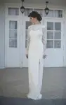 Gorgeous High-Neck Long Illusion Sleeve Mermaid Bridal Gown With Split Side