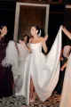 Lenny | White Strapless Satin A-Line Wedding Dresses(Diamond White,2)