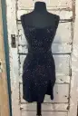 Short Tight Yellow Homecoming Dress with Lace Up(Black,2)