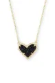 Heart Pendant Adjustable Clavicle Necklace(Black,One Size)