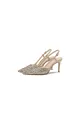 Stiletto High Heels with One Buckle and Toe Cap(Golden,US4)