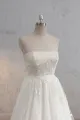 Strapless A-Line Tulle Wedding Dress With Lace Bodice(Diamond White,2)