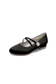 Flats with Rhinestone Buckle Party(Black,US5)