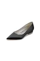 Simple Pointed Toe Satin Low Heels(Black,US5)