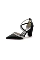Champagne Satin Pump with Pearl and Metal Accents(Black,US5)