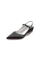 Satin Pointed Toe Buckle Kitten Heels(Black,US5)
