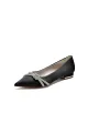 Pointed Toe Glitter Strap Kitten Heels(Black,US5)