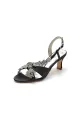 Elegant Royal Blue High Heel Sandals with Gold Ornament(Black,US5)