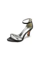 Glamorous Blue Shiny Pump with Silver Chain and Crystal Embellishments(Black,US5)