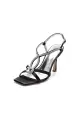 Royal Blue Satin Heels with Crystal Accent(Black,US5)