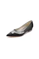 Satin Pointed Toe Beading Kitten Heels(Black,US5)