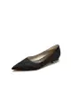 Simple Lace Pointed Toe Kitten Heels(Black,US5)
