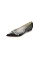 Rhinestone Pointed Toe Kitten Heels(Black,US5)