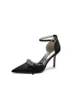 Pointed Toe Party Heels with Bow(Black,US5)