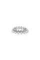 925 Sterling Silver Full Pearl 5A Cubic Zirconia Crown Shaped Ring