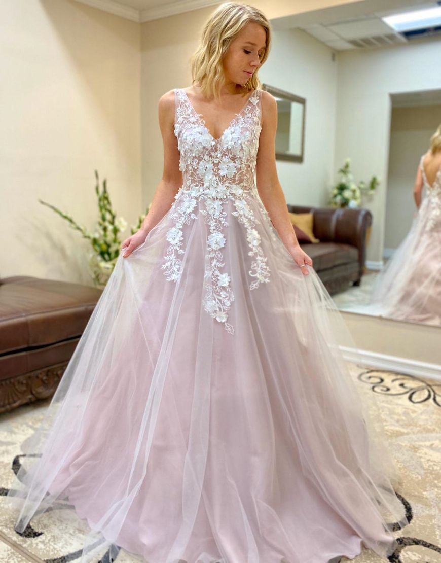Jemma | A-Line Floor Length Prom Evening Dress With Appliques