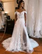Kelly | A-Line Off The Shoulder Wedding Dress With Appliques And Slit