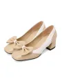 Retro Mary Jane High Heel Shoes(Apricot,35)