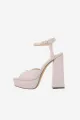 Chunky Pink One Strap High Heel Sandals(Ivory,US6)