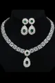 Royal Blue Crystal Necklace Earring Jewelry Set(Green,One Size)