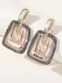 Silver Vintage Square Earrings