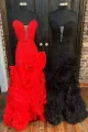 Beverly | Strapless Cut-Out Back Ruffle Layers Mermaid Prom Dress