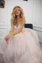 Strapless Sweetheart Backless A Line Strapless Tulle Long Wedding Dresses(Diamond White,2)