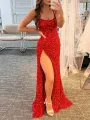 Alayna |Mermaid Spaghetti Straps Long Sequins Prom Dress